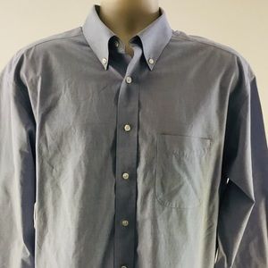 Roundtree & Yorke Mens Blue Oxford No Iron Shirt